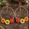 Screenshot Sunburst Floral Hoop Earrings