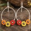 Screenshot Sunburst Floral Hoop Earrings