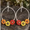 Screenshot Sunburst Floral Hoop Earrings