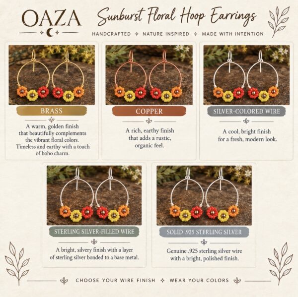 Screenshot Sunburst Floral Hoop Earrings